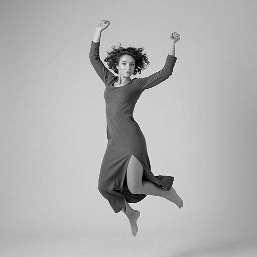 Monochrome Girl with Telekinesis Pose