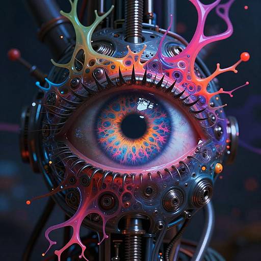 Weird Core Eye in Neon Dystopia