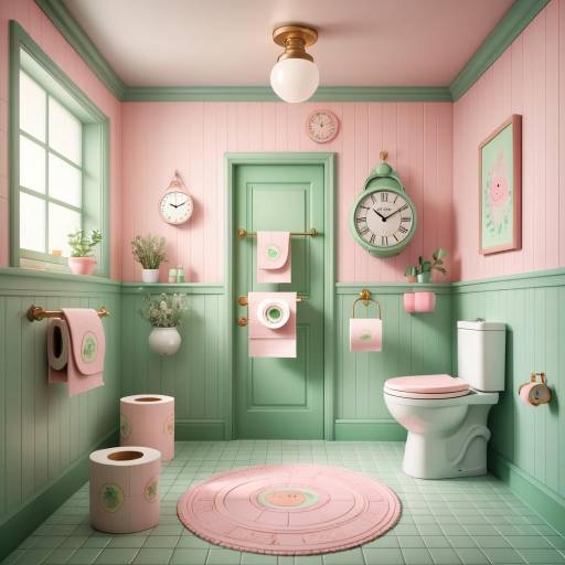 Whimsical Cartoon Pig in Cozy Bathroom