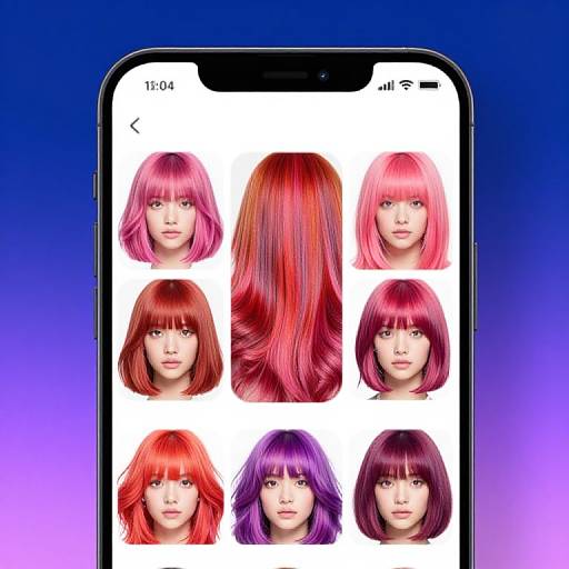 Vibrant Hair Color App Interface