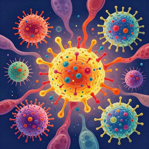 Colorful Abstract Chemotherapy Cell Battle