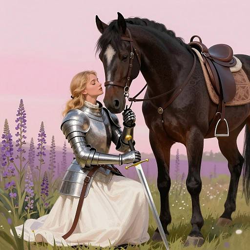 Medieval Warrior and Majestic Steed