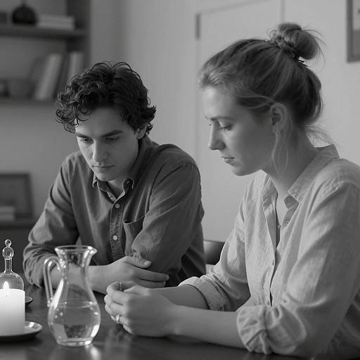 Intimate Black-and-White Table Setting