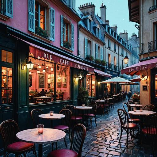 Cozy Parisian Cafe Street