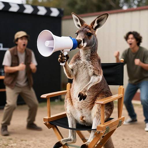 Kangaroo Director on Movie Set