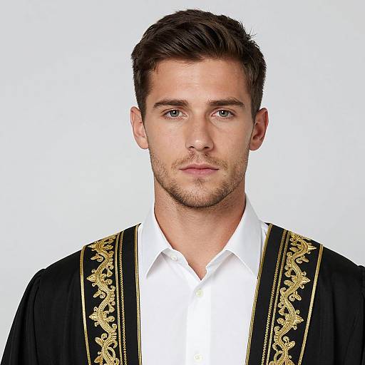 Portrait of Young Man in Embroidered Robe