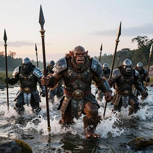 Fierce Troll Chieftain Leading Phalanx