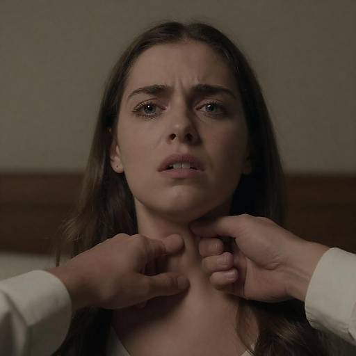 Tense Portrait of a Woman in Shadows