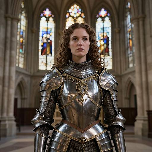 Young Woman in Gothic Medieval Armor