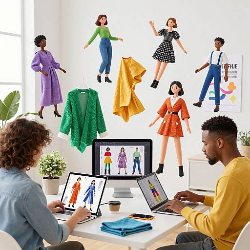 Virtual Clothing Design in Creative Workspace