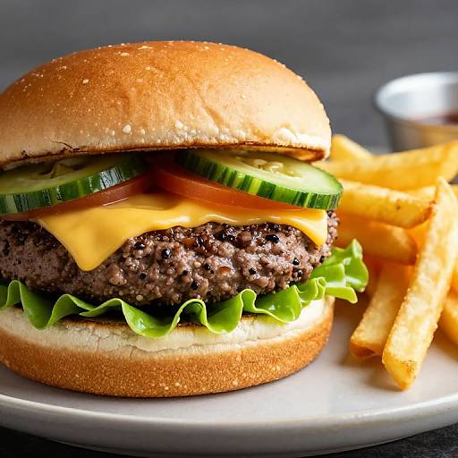 Delicious Veggie Burger with Fries