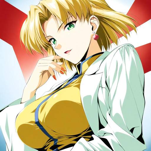 Illustration of Akagi ritsuko, neon genesis evangelion in the style of Kamiya tomoe