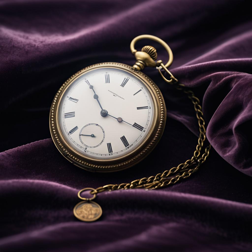 Elegant Vintage Pocket Watch on Velvet