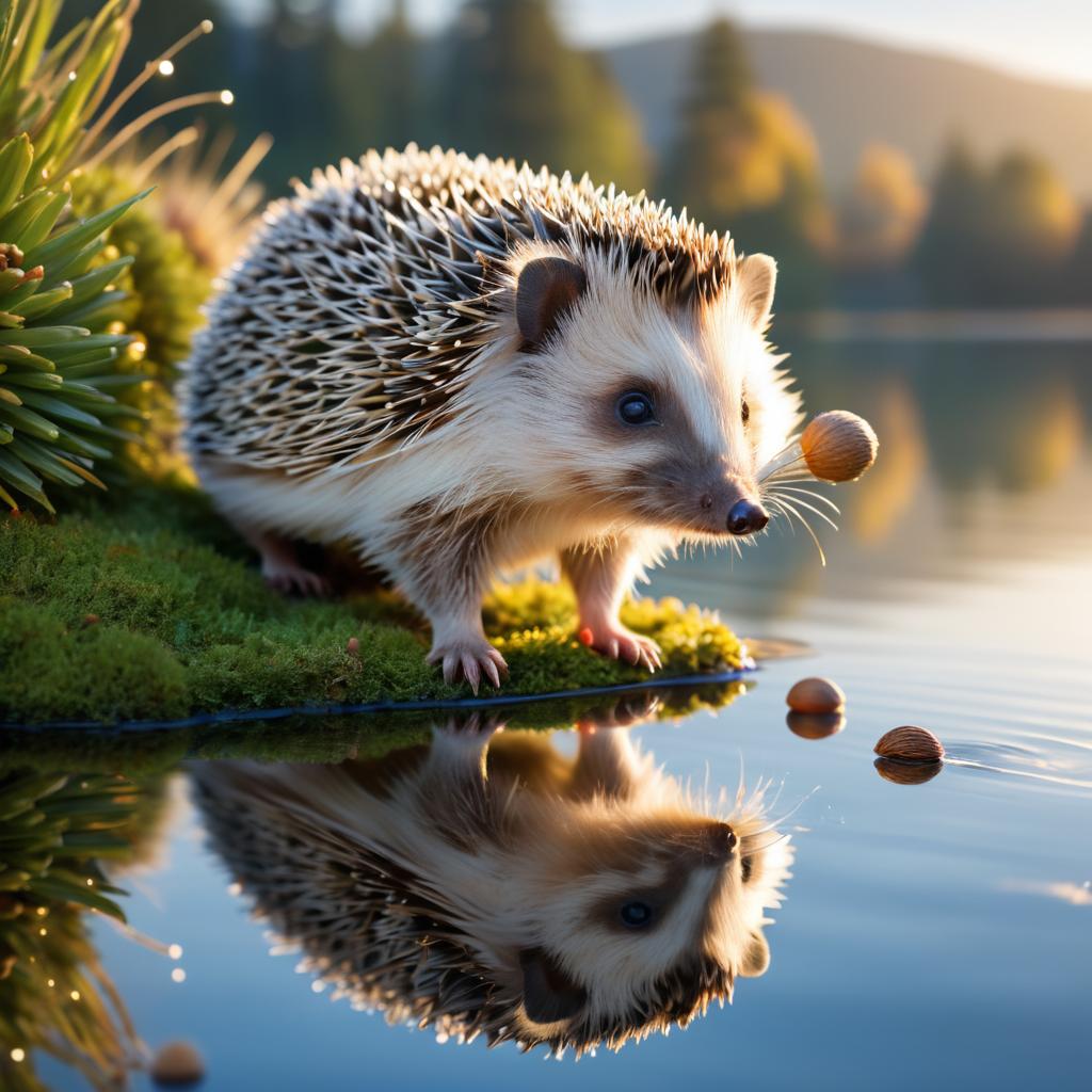 Playful Hedgehog at Sparkling Lake