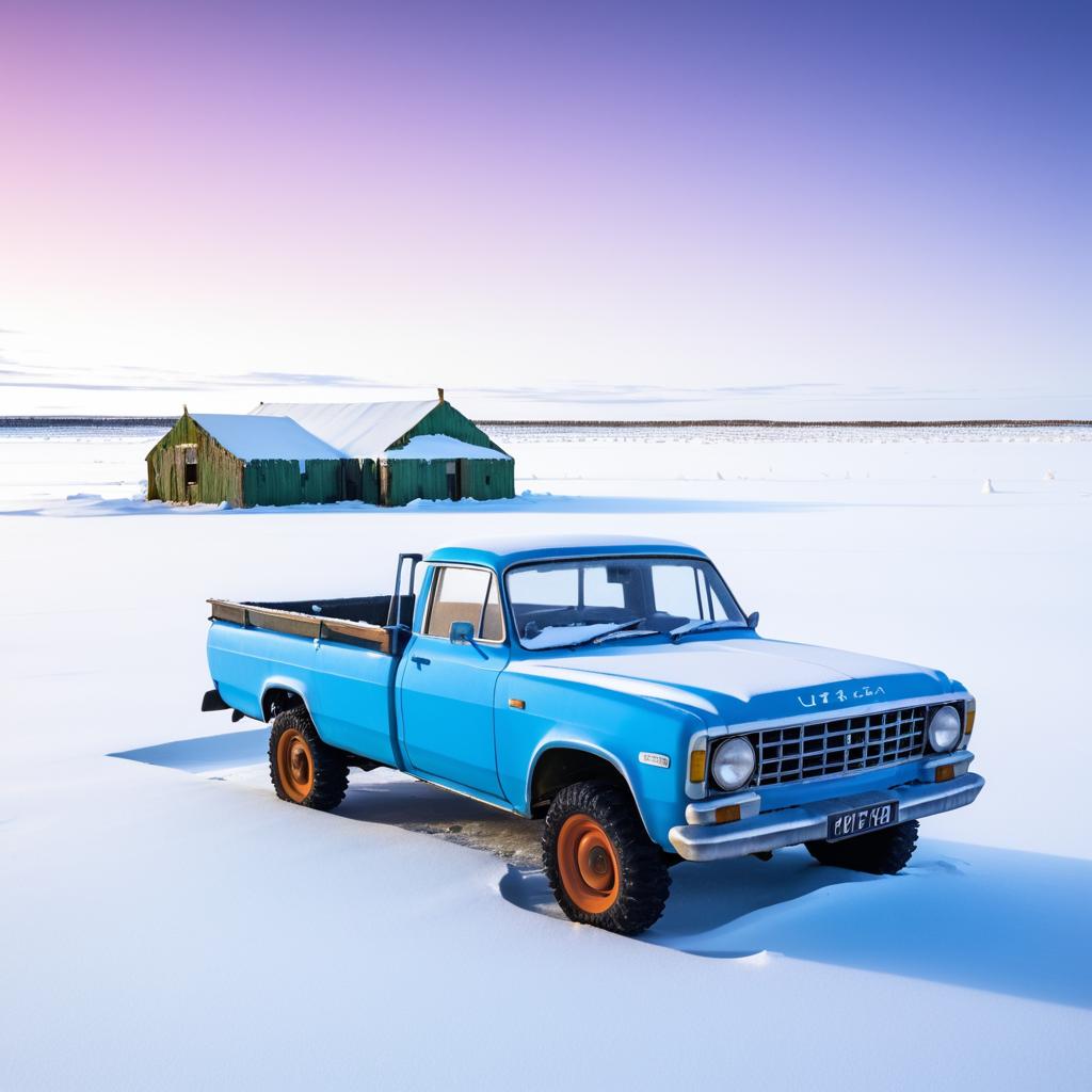 1970s Australian Ute Set in Icy Landscape