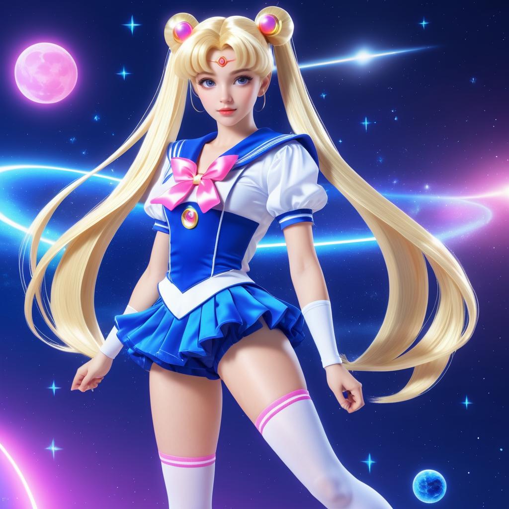 Photorealistic Sailor Moon Accent Wall Art