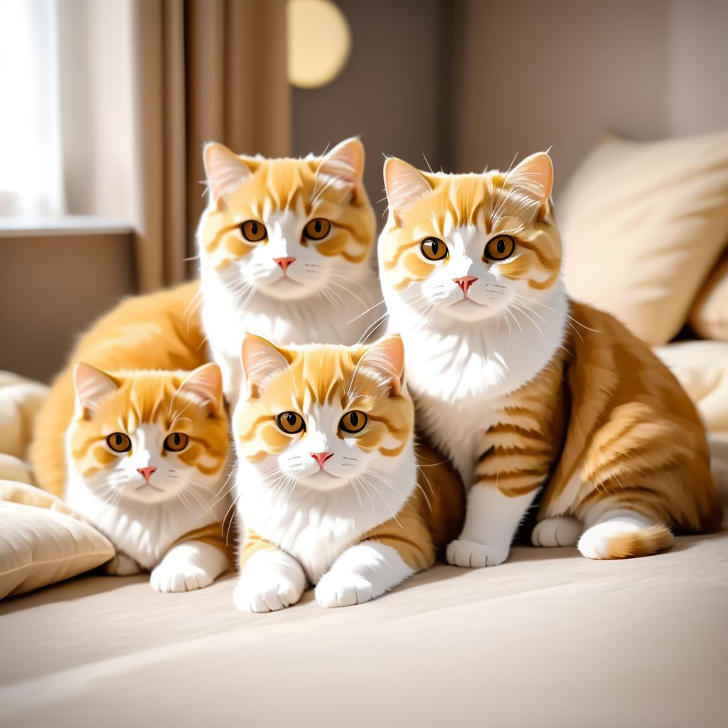 Cozy Family Portrait of Scottish Folds