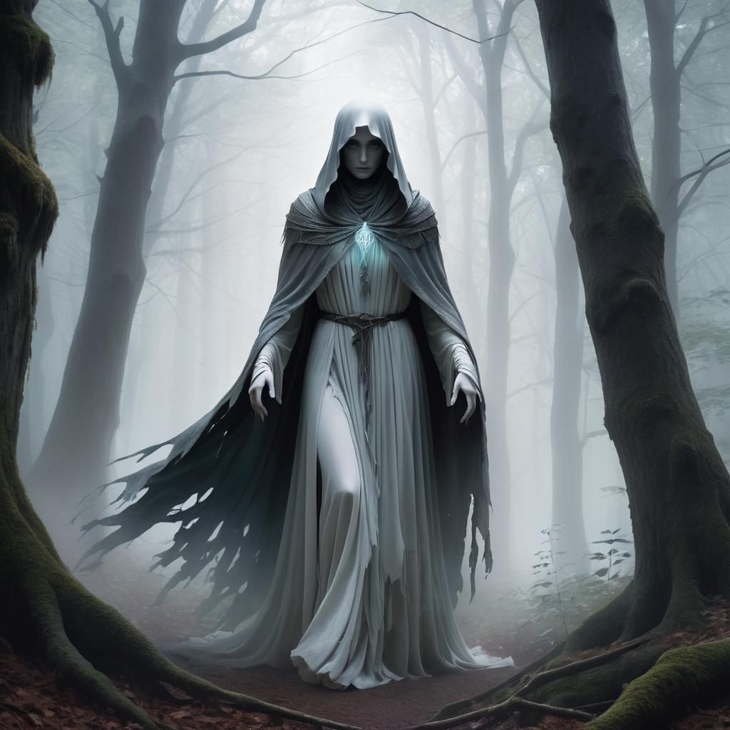 Mournful Wraith in Haunted Forest