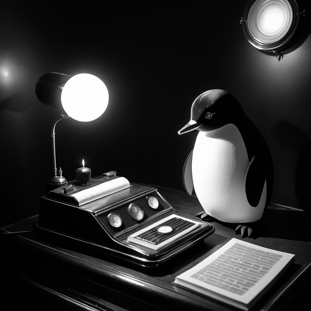 Noir Penguin Author in 1920s Aesthetic