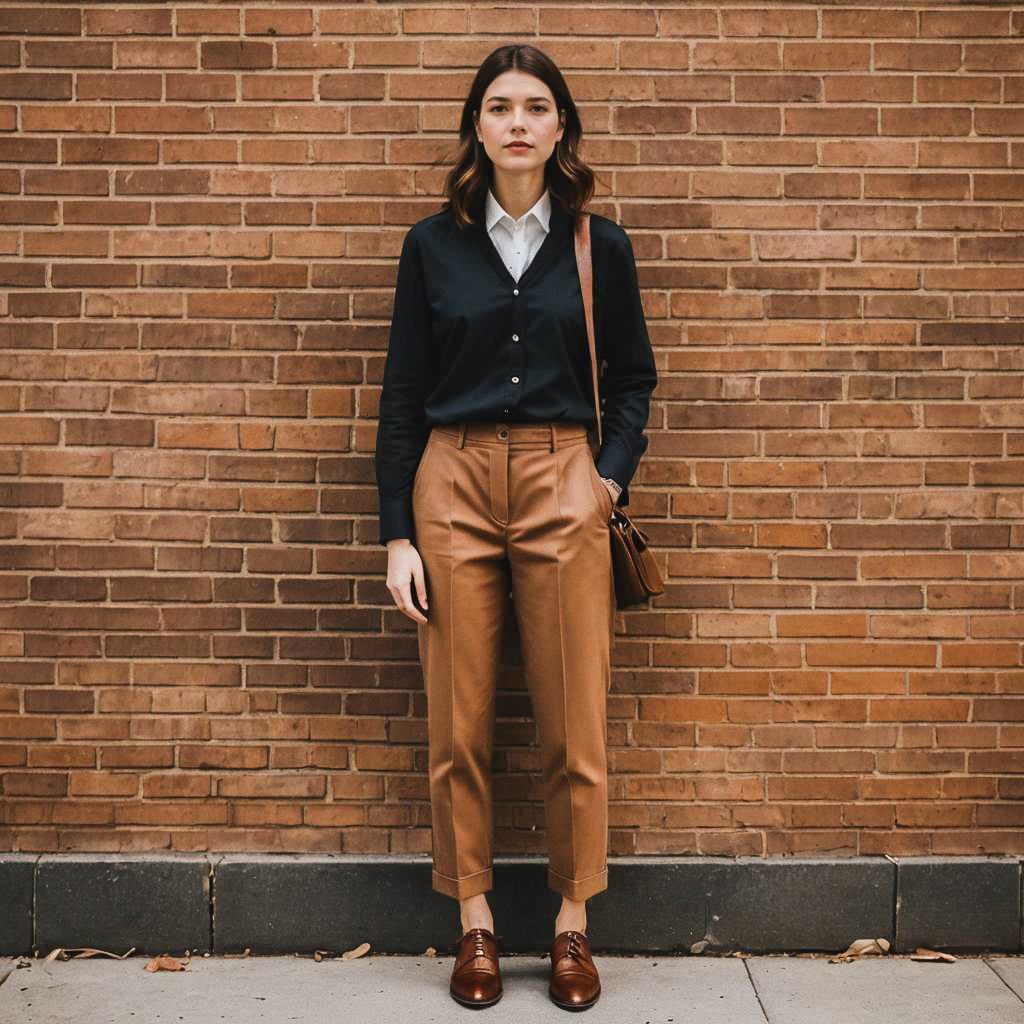 Stylish Woman in Brown Oxfords