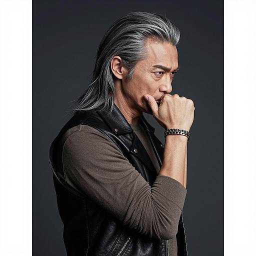 Intense Side Profile of a Man