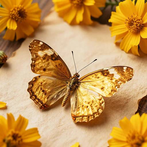 Majestic Butterfly on Parchment