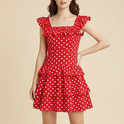 Confident Woman in Polka Dot Dress