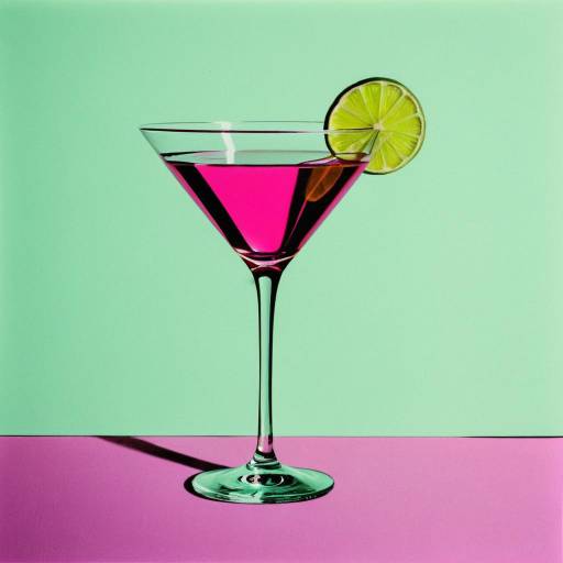 Pop Art Style Cocktail Glass with Lime
