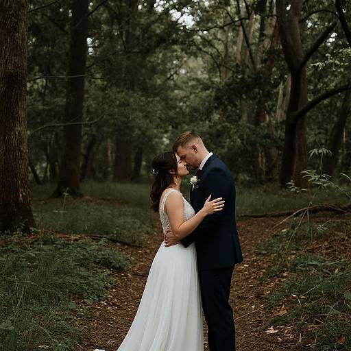 Romantic Woodland Elopement Snuggle
