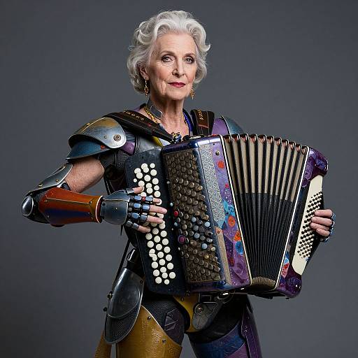 Elegant Elderly Mecha Paladin Portrait