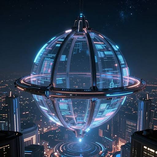 Glowing Toroid Above Futuristic City