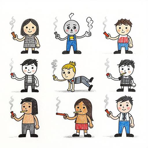 Cartoon Characters Smoking Art