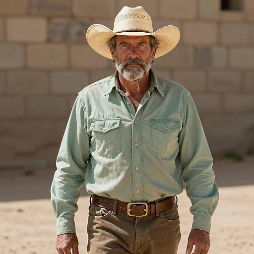 Middle-Aged Man in Cowboy Hat