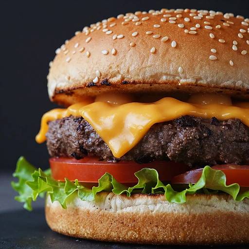 Close-Up Juicy Cheeseburger Photography
