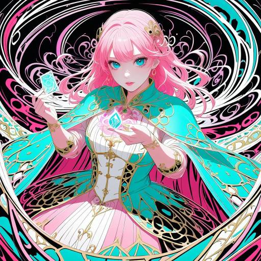 Dynamic Anime Character in Enchanted Costume