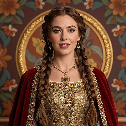 Ornate Medieval Woman Portrait
