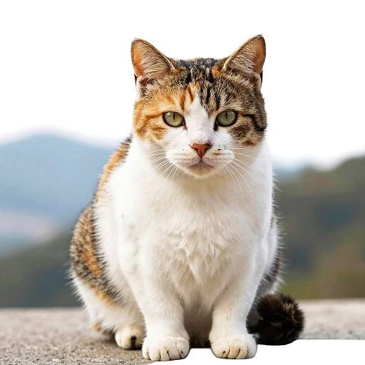 Calico Cat Portrait on Mountain