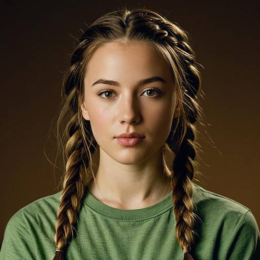 Young Woman with Light Brown Braids