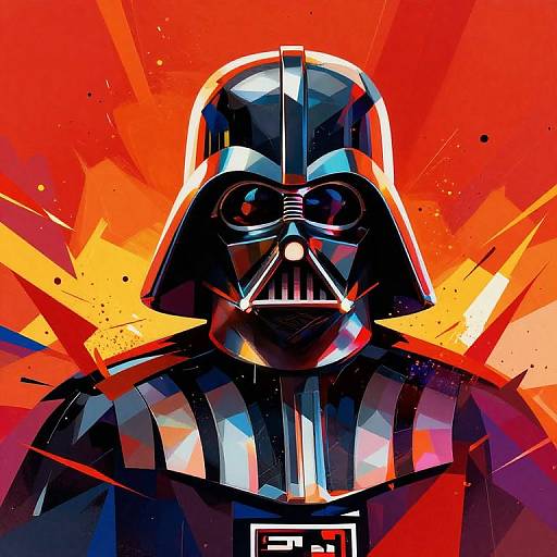 Abstract Vibrant Darth Vader Art