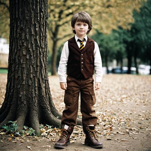 Young Boy in Beano Fancy Dress Costume Outdoors