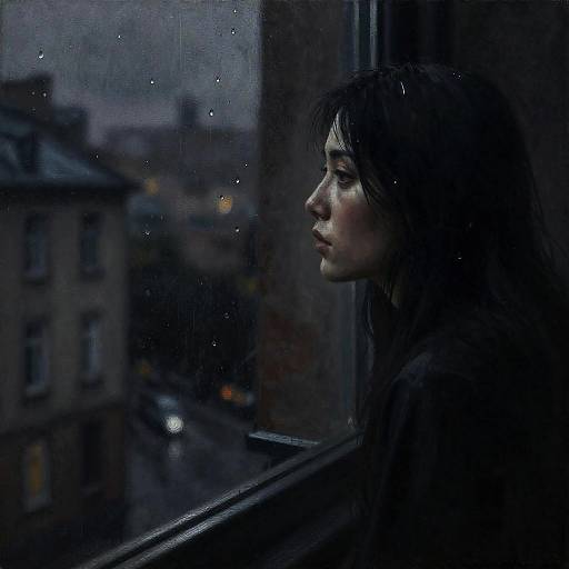 Moody Charcoal Portrait by Window