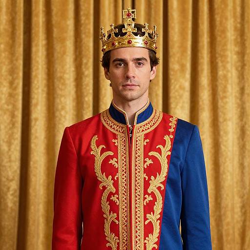 Regal Man in Embroidered Coat