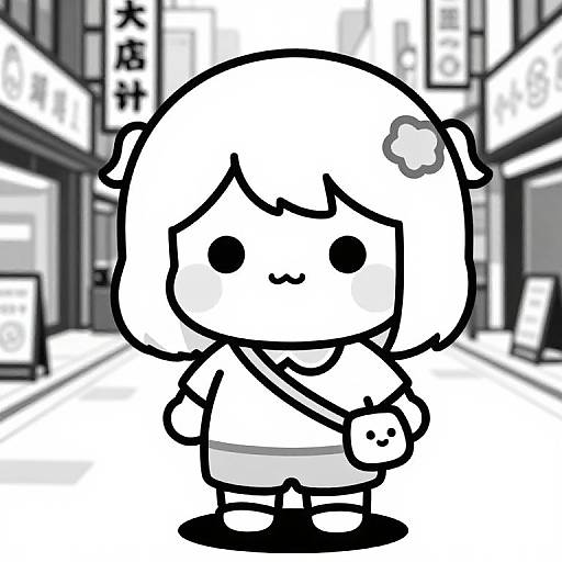 Kawaii Pastel Girl in Taipei Street