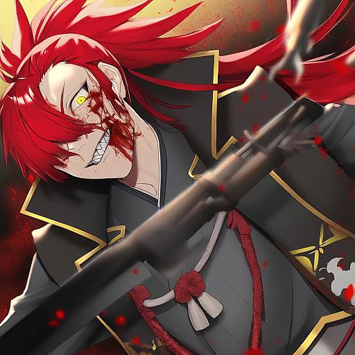 Illustration of Mori nagayoshi (fate), fate (series) in the style of Puchiman