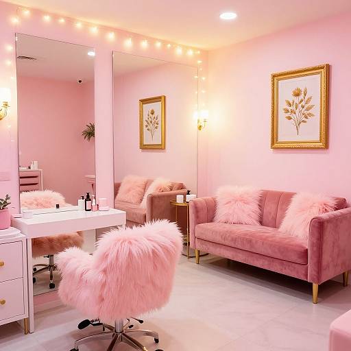Bright Pink Luxury Salon Ambiance