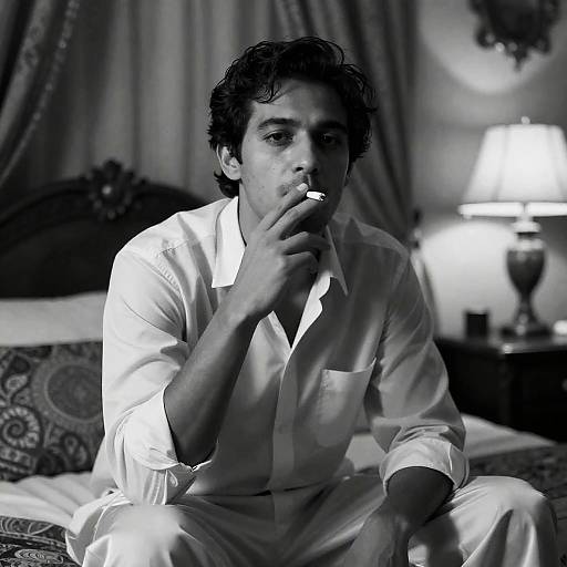 Moody Black-and-White Portrait of a Man