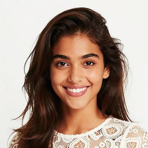 Colorful Cartoon Portrait of Smiling Woman