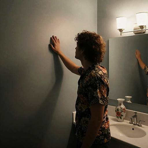 Moody Bathroom Portrait of a Stylish Man