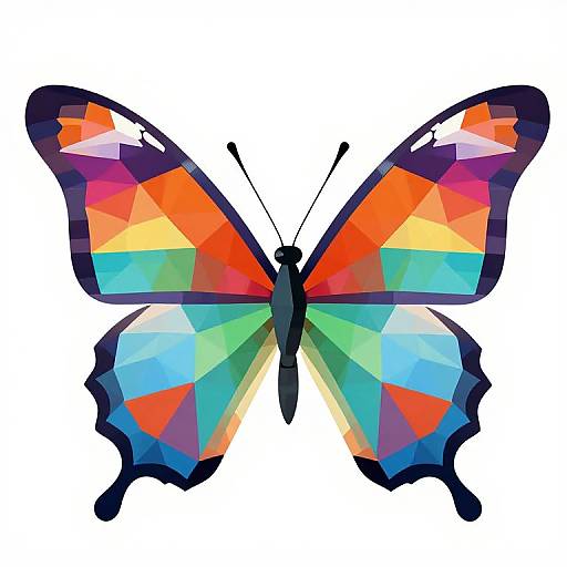 Colorful Geometric Low-Poly Butterfly