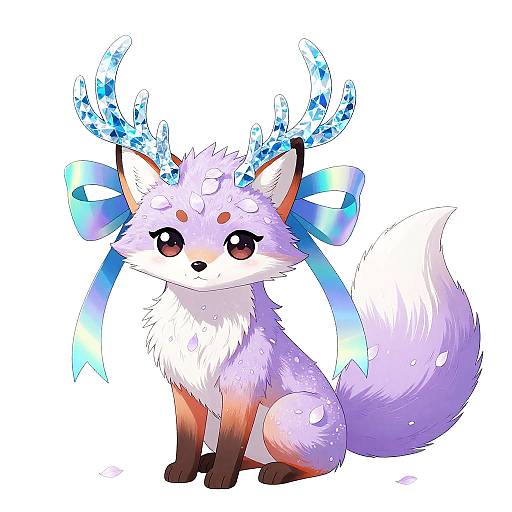 Kawaii Fox with Ice Antlers